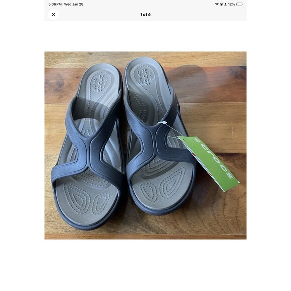 CROCS Shoes - Crocs Sanrah Wedge Sandal Duel Comfort Relaxed Fit Women’s Size 9 Expresso NEW